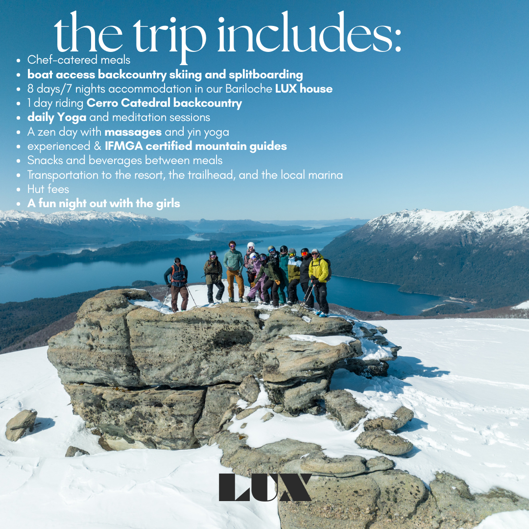 whats included in our all women ski trip to bariloche
