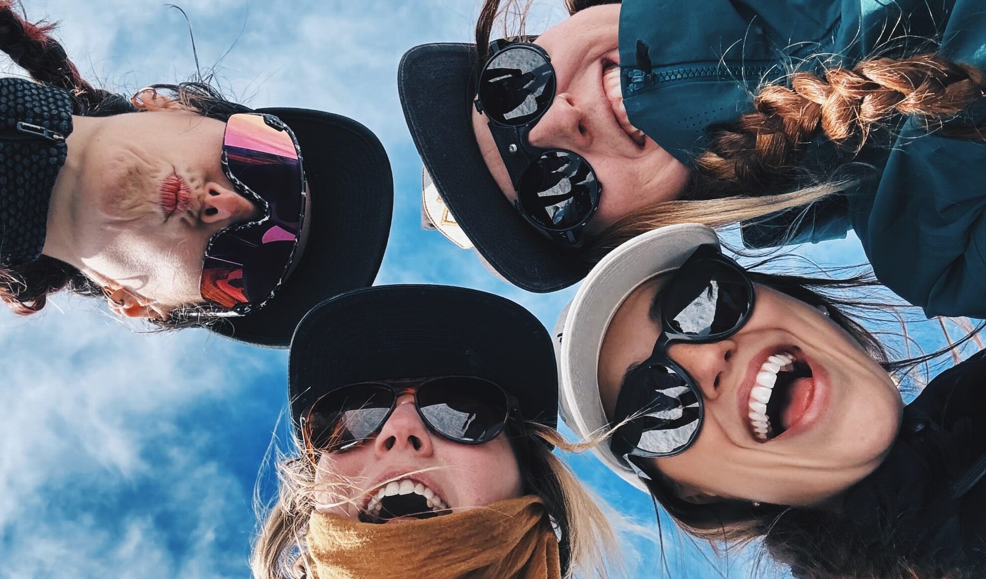 Female snowboarders on a guided splitboarding adventure in the Andes near Bariloche. A1