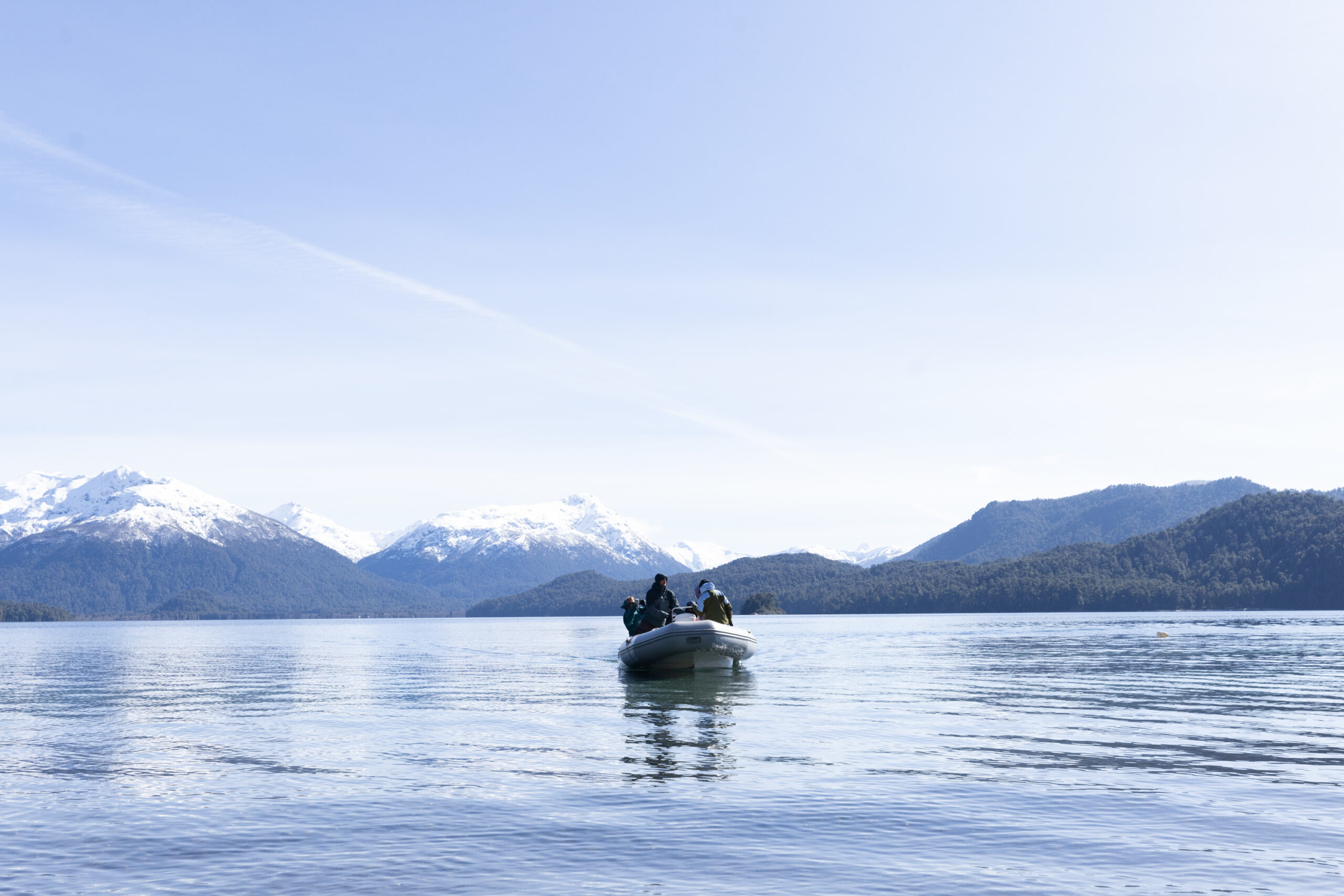 Group of women on a backcountry ski retreat in the Andes, hosted by LUX Snow