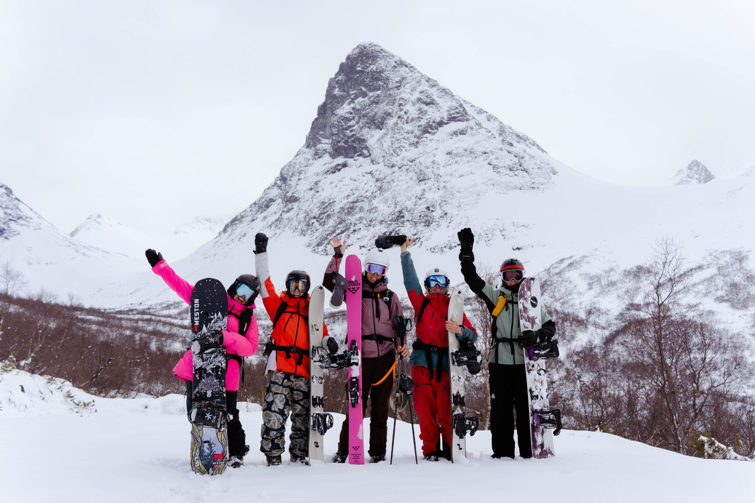 a group of women on a sail and ski trip to norway